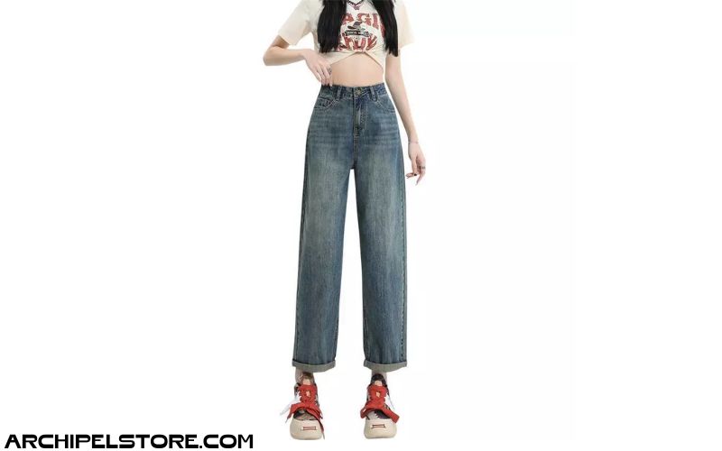 Quần Jeans Dáng Baggy Chất Vải Mềm Mịn Lên Form Đẹp