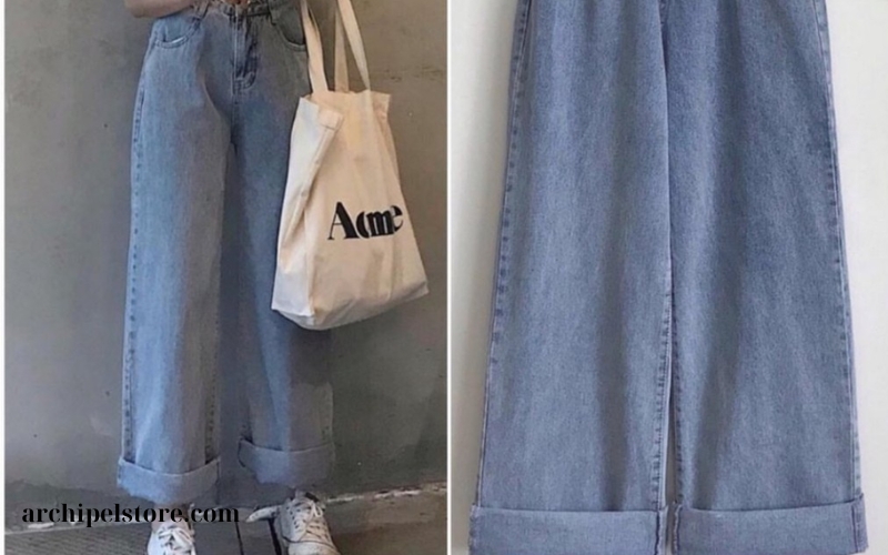 Quần jeans nữ ống rộng (1)